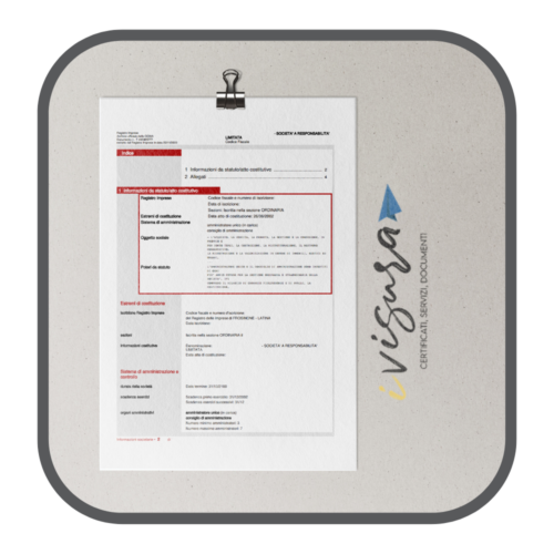 VISURA STATUTO PATTI SOCIALI