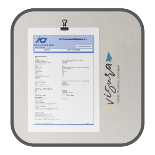 VISURA TELAIO VEICOLO